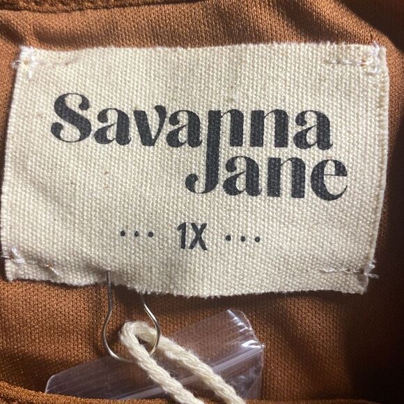 Savanna Jane Wm’s Sz 1X Brown Embroidered Floral Boho Lined Pleated Mini Skirt - Picture 6 of 7